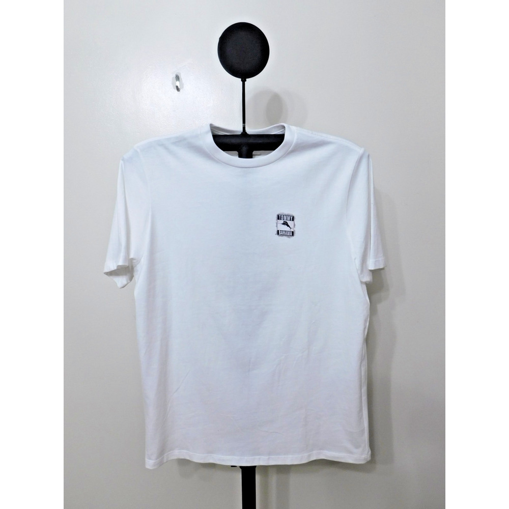 Tommy Bahama White Straight Outta Kona Crew Neck Cotton T-Shirt - Size S